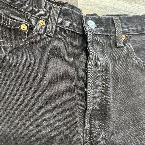 Vintage Levis Shorts Red Tab 501XX Womens 28 Button Up Distressed Denim USA Made - Picture 5 of 6